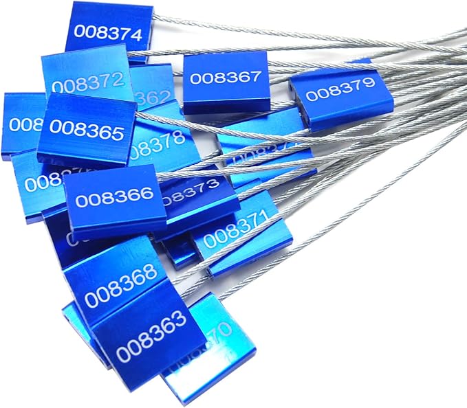 500 pcs Numbered Security Cable Seals Tamper Resistant Shipping Label Steel - Image 3