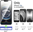 NEW'C 3 Pack Designed for iPhone 16e Screen Protector, Enhanced Tempered Glass - Image 2