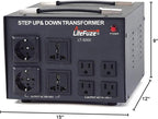 LiteFuze LT Series 5000 Watt Voltage Converter Transformer Step Up/Down - 110v - Image 10