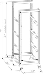 27U Server Rack/4-Post 19in Network Rack/Open Frame Rack - Image 3