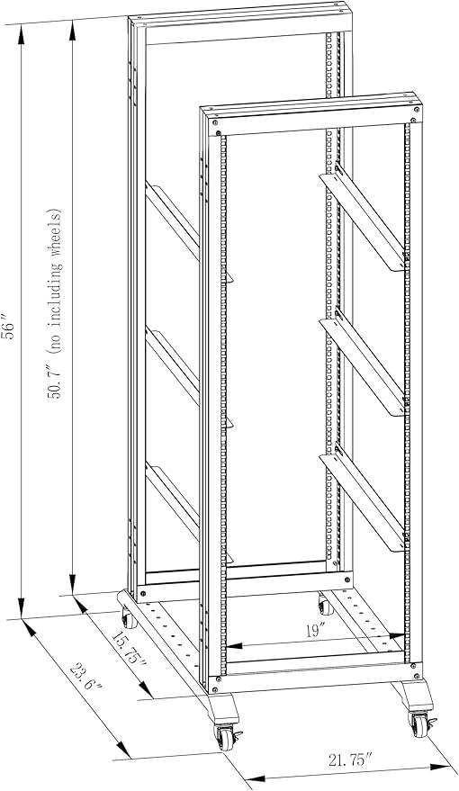 27U Server Rack/4-Post 19in Network Rack/Open Frame Rack - Image 3