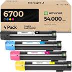 Phaser 6700 High Capacity Toner Cartridge Set 4-Pack Replacement by KingKJInkToner