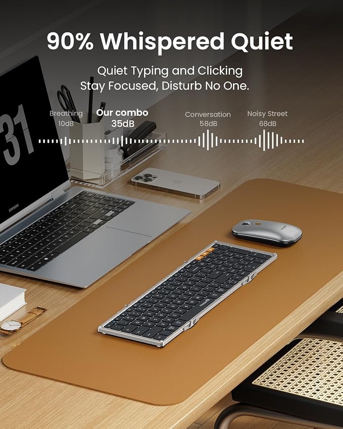 ProtoArc Foldable Keyboard and Mouse, XKM01 True Full-Size Folding Wireless - Image 7