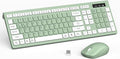 Wireless Keyboard and Mouse Combo, 2.4G Full Size Silent Keyboard by RECCAZR