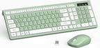 Wireless Keyboard and Mouse Combo, 2.4G Full Size Silent Keyboard by RECCAZR