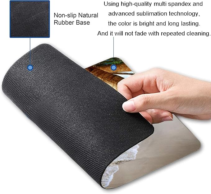 Beach Mouse Pad, Coconut Trees Design Mouse Pad, Nature Mousepads, Custom - Image 2