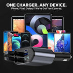 120W Retractable Car Charger 4-in-1 USB-C & Lightning Cable – Fast Charging - Image 2
