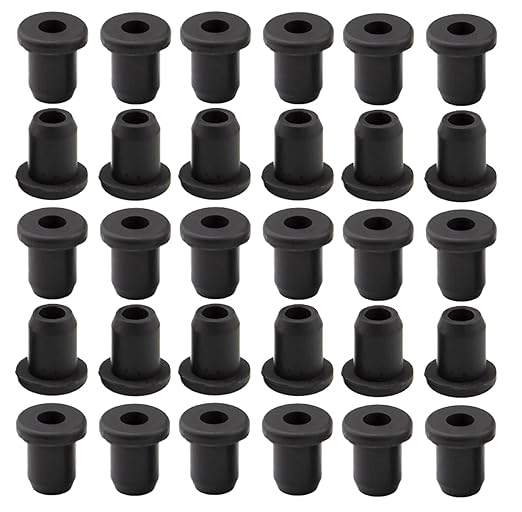 30 pcs 1/4" Drill Hole，1/8" ID Black Silicone Top hat Rubber Grommets by Unknown