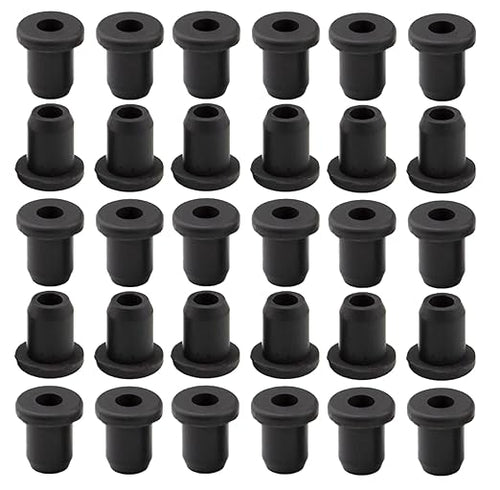 30 pcs 1/4" Drill Hole，1/8" ID Black Silicone Top hat Rubber Grommets by Unknown