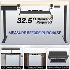 VIVO Large Height Adjustable Under Desk Keyboard Tray, C-clamp Mount System - Image 3