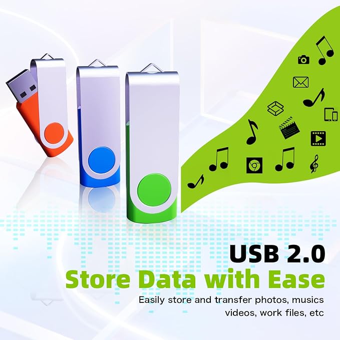 64GB Flash Drive 10 Pack, Wooolken USB 2.0 Thumb Drive Bulk Pen Drive Metal - Image 4