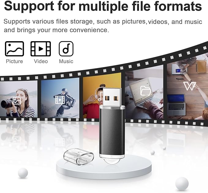 TOPESEL 32GB 10 Pack USB Flash Drive Flash Drive 2.0 Memory Stick Fold Storage - Image 3