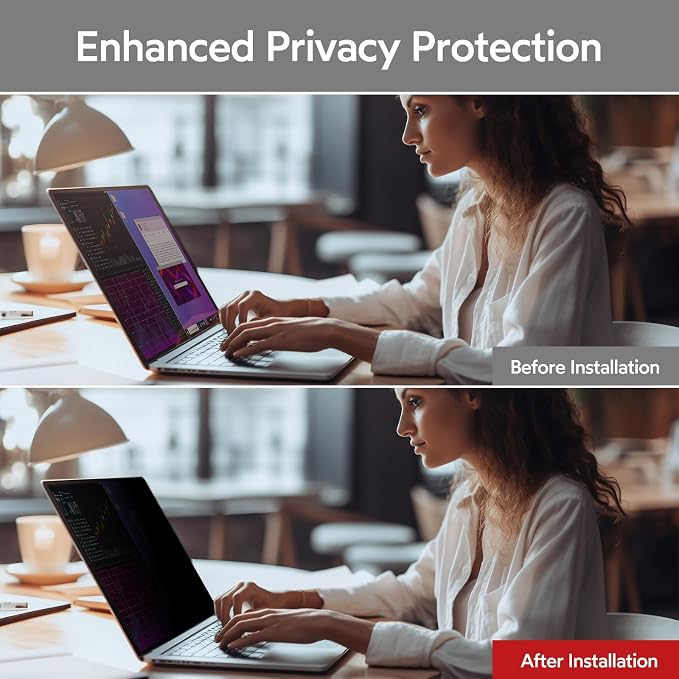 BERSEM 14 inch Removable Laptop Privacy Screen Filter - Image 4