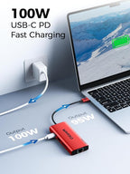 QGeeM USB C Hub Ethernet, 9 in 1 USB Type C Hub HDMI Multi-Port Converter - Image 5