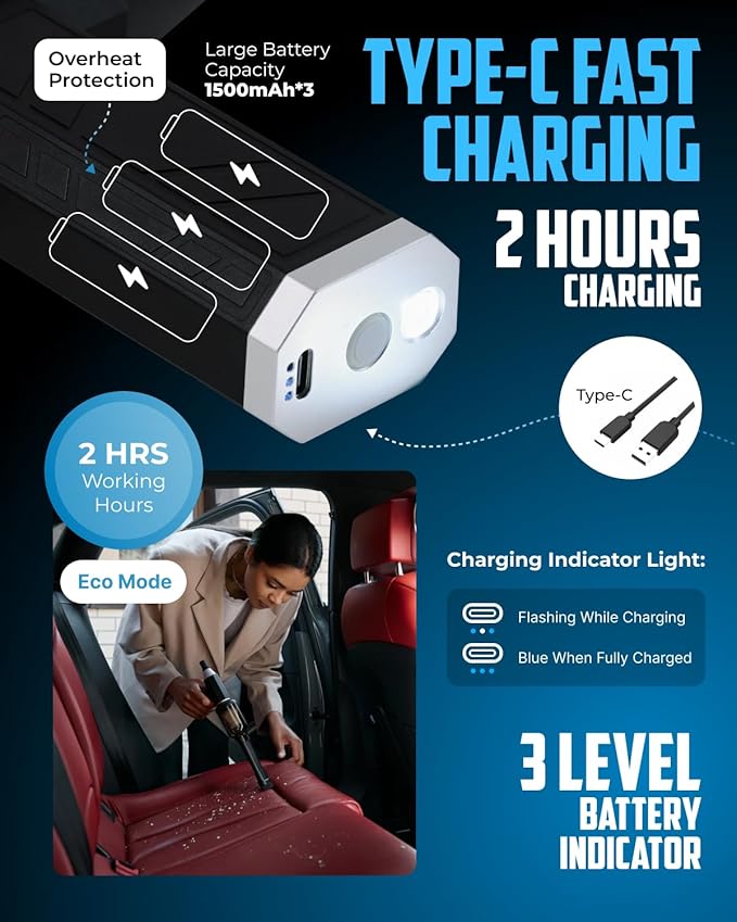 Owleys Portable Car Vacuum Cleaner “CrossClean 2-in-1 Vacuum & Air Blower | - Image 4