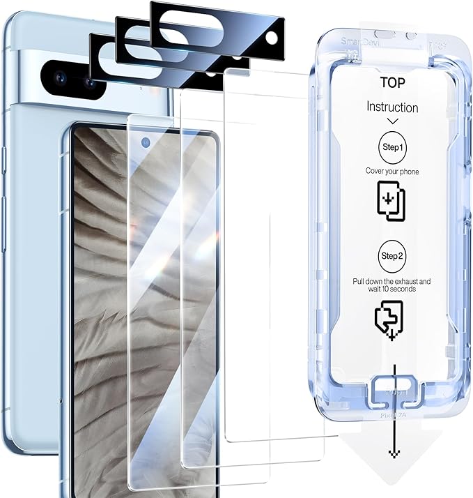 SMARTDEVIL [3+3 Pack for Google Pixel 7 Screen Protector by SmartDevil