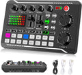 Facmogu F998 Live Sound Card Audio Mixer, Podcast Audio Interface by Facmogu