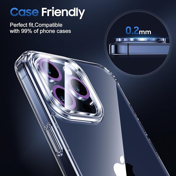 UniqueMe for 3 Pack iPhone 15 Pro/iPhone 15 Pro Max Camera Lens Protector - Image 6