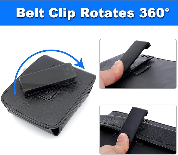 BECPLT for Galaxy Z Flip7 /6/5/4/3 Z Flip 5G Case 360 Rotating Leather Pouch - Image 3