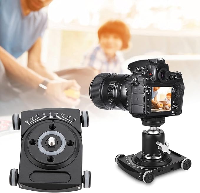 Camera Slider, Camera Car Aluminium Alloy 4 Wheeled Tabletop Slider - Image 2