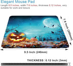 Halloween Mouse Pad, Pumpkin Glowing at Moonlight in The Spooky Forest Mouse Pad - Image 2