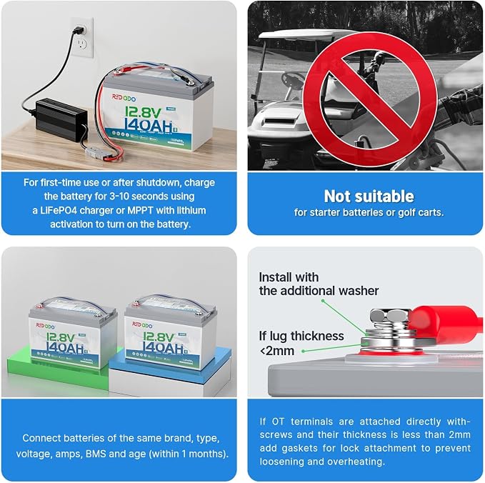 Redodo 12V 140Ah LiFePO4 Battery Group31, 10-Year Lifespan, 150A BMS & - Image 7