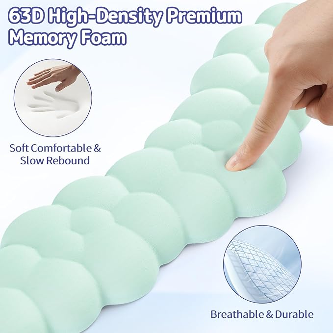 Cloud Wrist Rest for Keyboard and Mouse, Memory Foam PU Leather Keyboard Wrist - Image 4