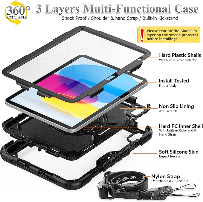SEYMAC stock Case for iPad 11th/10th Generation 11''/10.9'' 2025/2022, - Image 5