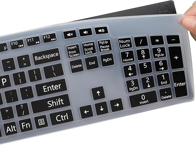 Large Print Keyboard Cover for Dell KM636 KB216 KB216t KB216d KB216p Wired & - Image 4