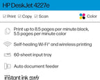 HP DeskJet 4227e Wireless All-in-One Color Inkjet Printer, Best-for-Home - Image 2