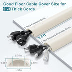 5.5FT Floor Cord Cover, Large Size Extension Cord Covers - Image 2