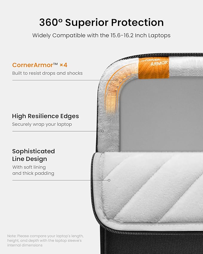 tomtoc 360° Protective Laptop Sleeve - Image 4