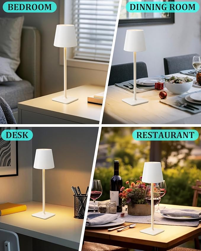 Cordless Table Lamp Rechargeable Lamps: 6000mAh Battery Operated Table Lamp - Image 8