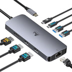 USB C Docking Station Dual Monitor, LIONWEI Laptop Docking Station 3 Monitors by LIONWEI