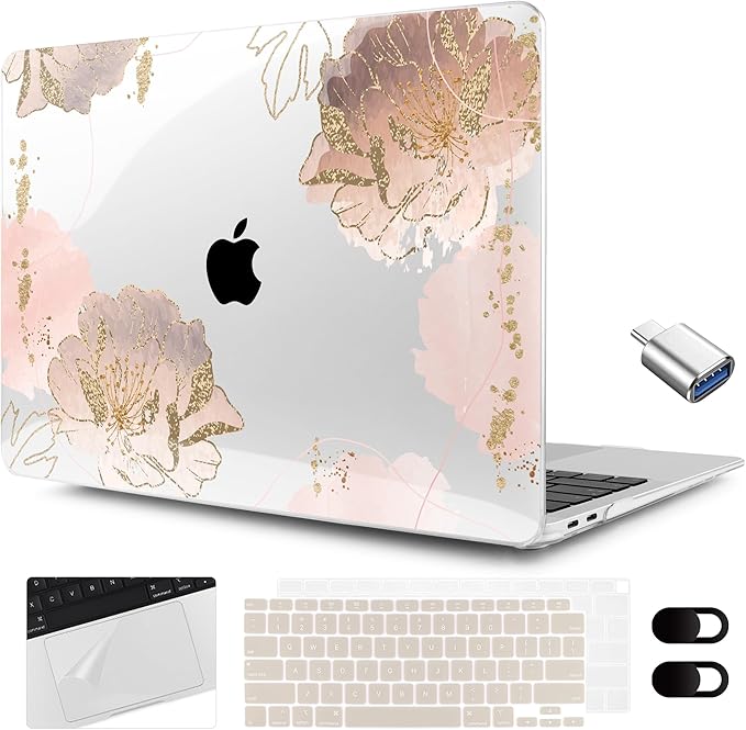 MEEgoodo for MacBook Air 13.3 inch Case 2021 2020 2019 2018 A2337 M1 A2179 A1932 by MEEgoodo