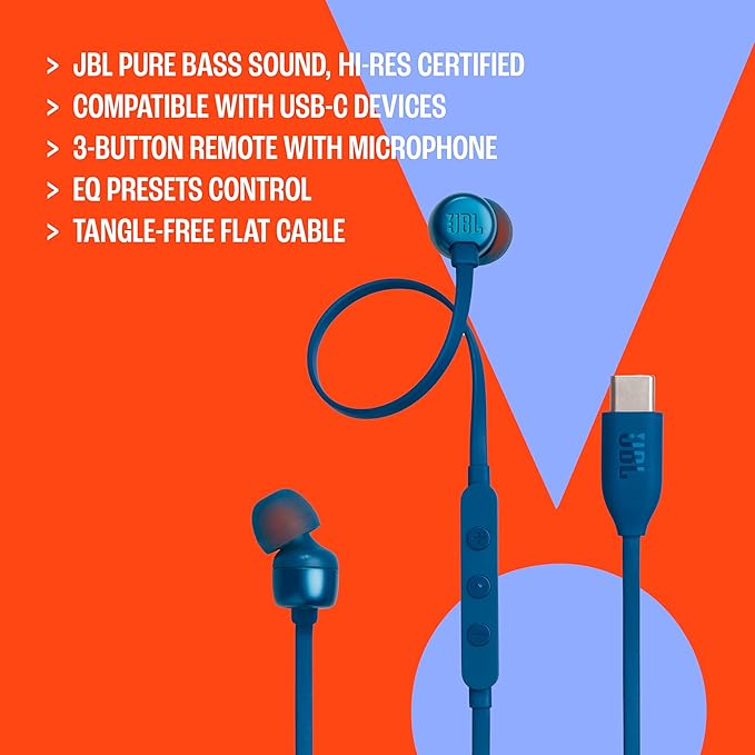 JBL Tune 310C - Wired Hi-Res in-Ear Headphones, Tangle-Free Flat Cable - Image 8