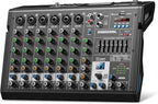 8 Channel Audio Interface DJ Mixing Sound Board 16 DSP Digital Effects by RiworalAudio