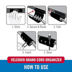 VELCRO Brand Cord Organizer for Desk & Nightstand, 5 Cable Slots - Image 4