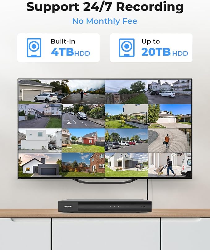 H.VIEW 4K 16 Channel Security Camera System 16Pcs CCTV Camera kit PoE 8MP - Image 8