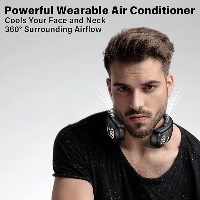 PANERGY Portable Neck Fan Air Conditioner, Rechargeable Battery Operated - Image 2