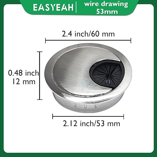 2 Pcs Desk Grommet 2-1/16" / 53 mm, Desk Cord Hole Cover, Cable Grommet Metal - Image 8