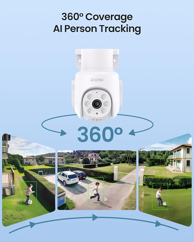 ZOSI 3K 5MP Plug-in Wired WiFi Security Camera, Wi-Fi 6 New Technology - Image 5