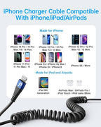iPhone Charger Cable for Car 3FT, Retractable Charging Cord Compatible - Image 6