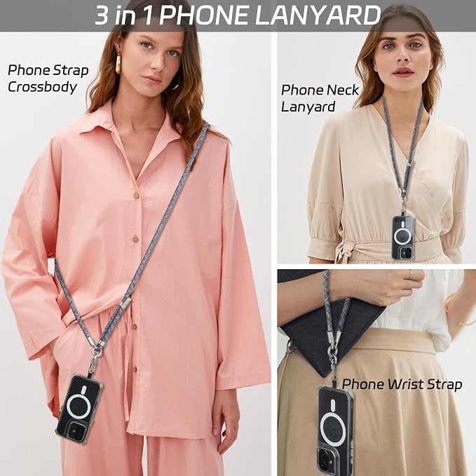 3-in-1 Adjustable Phone Lanyard Crossbody Cell Phone Neck Strap Universal - Image 3
