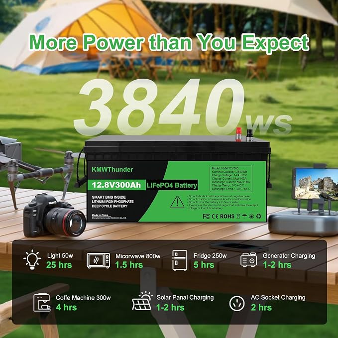 Lifepo4 Battery 300ah 12v 300ah Lifepo4 Battery Built-in BMS Protection Cycle - Image 7
