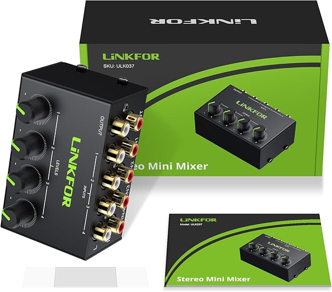LiNKFOR 4 Channel Stereo Audio Mixer CX400 Metal Shell Support RCA Input and - Image 9