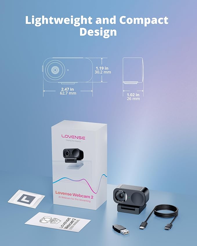 LOVENSE Webcam 2 4k for PC, Live Streaming Camera 1/2" Sensor True Focus Al - Image 6