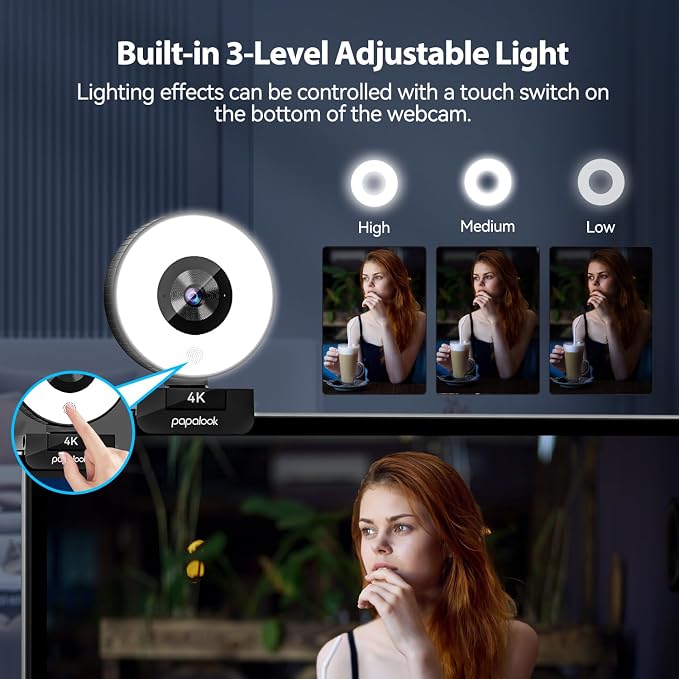 papalook 4K Autofocus Webcam - Image 3