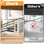 Under Desk Cable Management Tray, 15.7'' No Drill Steel Desk Cable Organizers - Image 2
