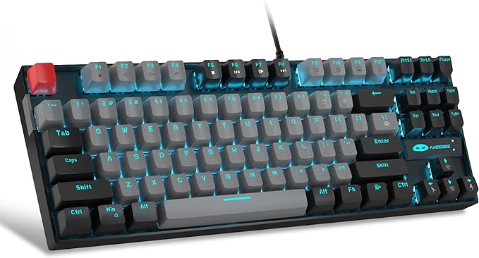 MageGee 75% Mechanical Gaming Keyboard, LED Backlit, 87 Keys Compact TKL Wired by MageGee